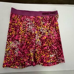 Nike Pro Pink Multi-Spot Compression Bike Shorts